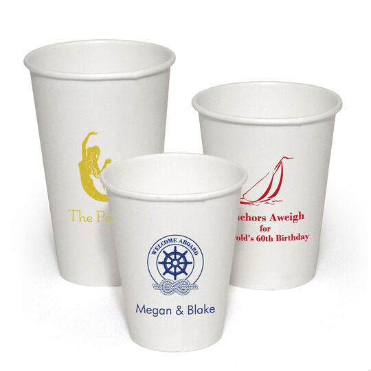 Design Your Own Nautical Theme Paper Coffee Cups